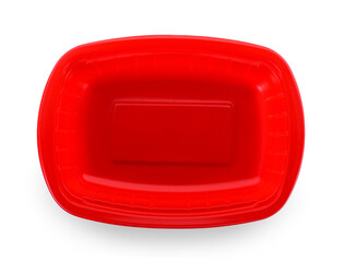 plastic empty bowl on white background.