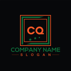 CQ Letter Logo Design with Square shape design