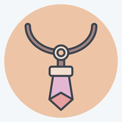 Obraz premium Icon Crystal Necklace. related to Indigenous People symbol. color mate style. simple design editable. simple illustration