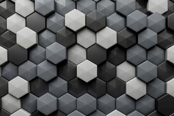 black and white hexagon background