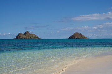 View of Mok Nui and Mok Iki from Lanikai Beach