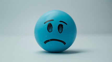 sad on white background