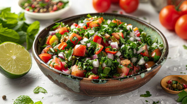 salat on white background