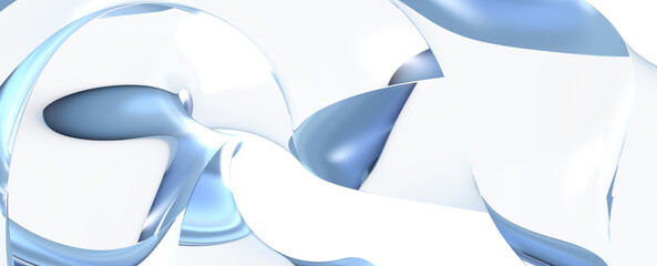 blue wave abstract background 3d rendering flat design style