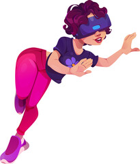 Woman Play in VR Glasses