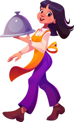 Waiter Holding Cloche