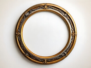 antique isolated golden frame pictures. vintage frame style isolated in white background.