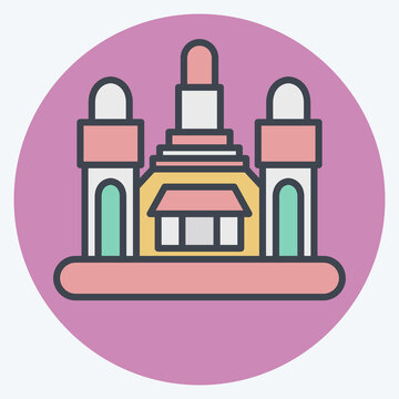Icon Bangkok. related to Capital symbol. color mate style. simple design editable. simple illustration