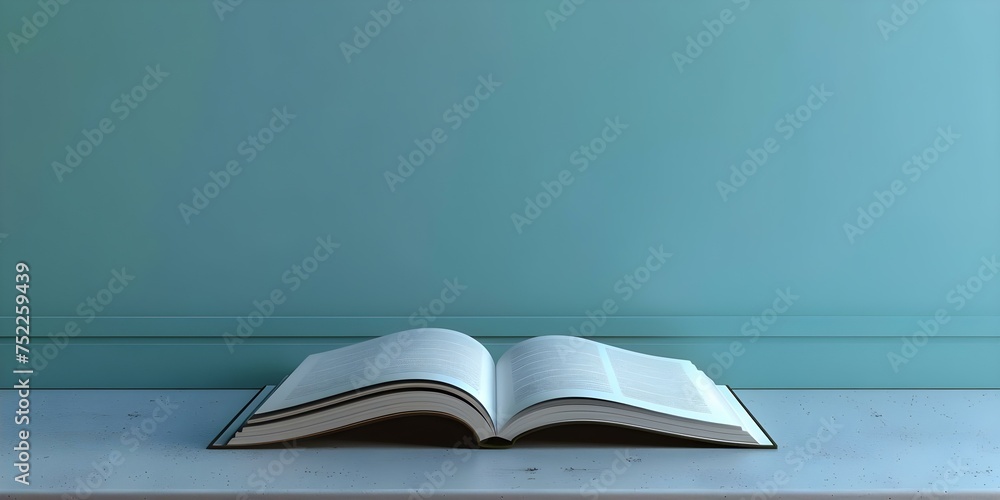 Poster mockup of empty a magazine with blank pages in d rendering. concept 3d rendering, magazine mockup, b