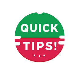 Quick tips sign, red sticker for banner modern style. Vector design template.
