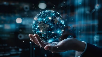 Fototapeta premium AI Machine Learning, Innovation and Collaboration Visions of Tomorrow: Deep Dive into the Realm of AI, Robotics, and Cutting-Edge Futuristic Technology, Advanced Systems Shape the Landscape background