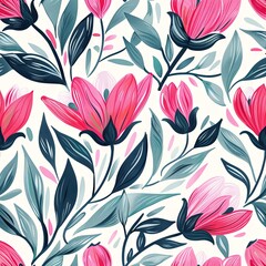 watercolor illustration of floral pattern . ai generated