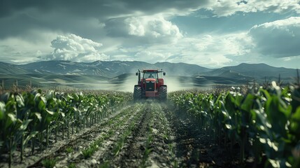 Fototapeta premium Harvesting Tomorrow The Future of Corn Farming Through Digitalization