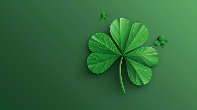 Happy Saint Patrick's Day! Vector modern illustration of green shamrock, logo for poster, flyer, banner, greeting card or background generative ai