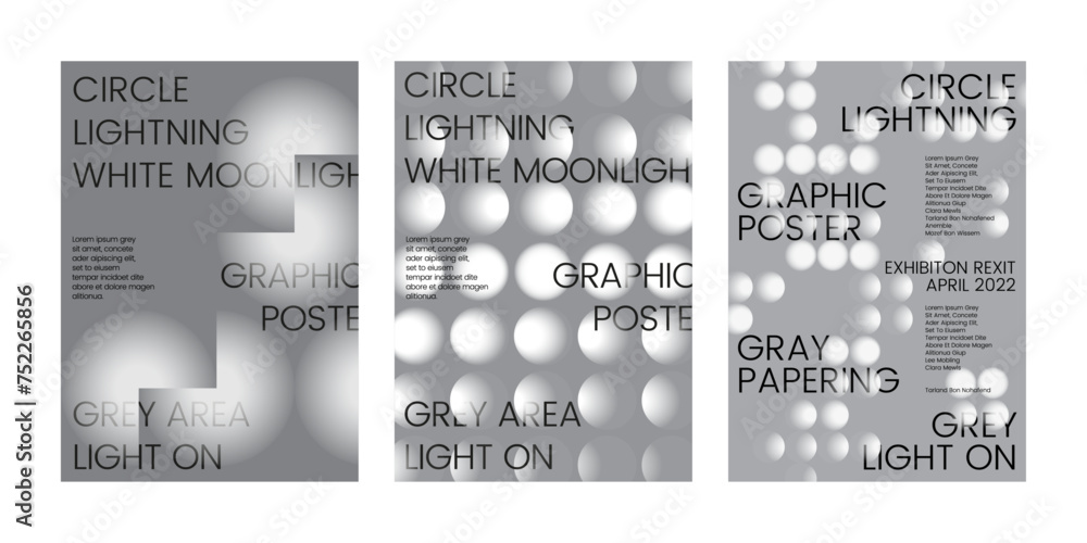 Poster poster template set white light concept gray background lamp lighting spotlight modern unique simple
