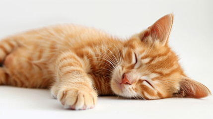 Sleeping on white background