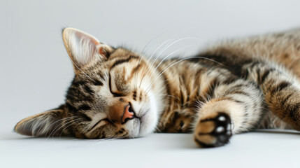 Fototapeta premium Sleeping on white background