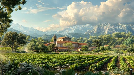 Naklejka premium The Art of Farming Capturing the Essence of Digital Agriculture
