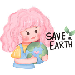 Save the Earth Watercolor png file 