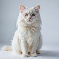 cat on a white
