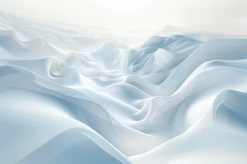 Kussenhoes Abstract white futuristic background with fractal horizon © Areesha