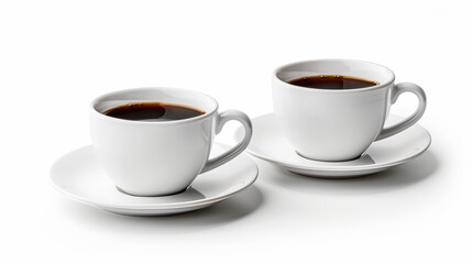 Obraz premium small, medium and bog cup of coffee on white background