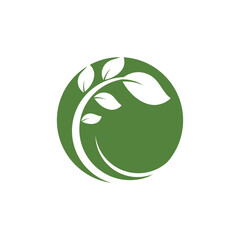 Green leaf logo vector element symbol template