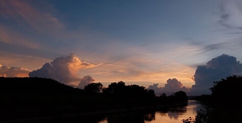 sunset in the mountains