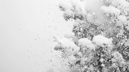 snow on white background