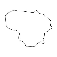 Lithuania country simplified map. Thin black outline contour. Simple vector icon