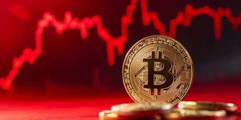 Bitcoin Price Decline on Red Market Chart
