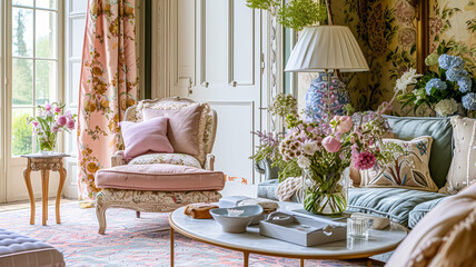 Obraz premium Spring flowers in vintage vase, beautiful floral arrangement, home decor, wedding and florist design