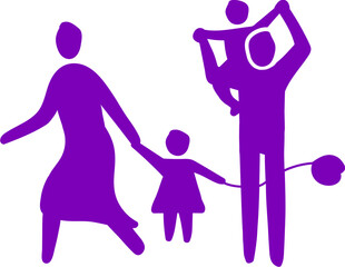 가족 아빠 엄마 아이 동물 실루엣