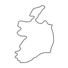 Ireland country simplified map. Thin black outline contour. Simple vector icon