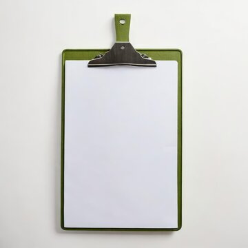 clipboard with paper on white
