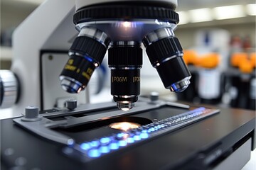 experiments and practical work with a microscope in the laboratory professional photography