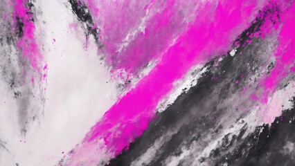Abstract Pink, silver, and Black Hand drawn by brush of paint background texture
