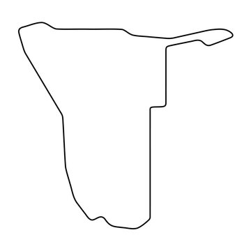 recommend clip art: Namibia country simplified map. Thin black outline contour. Simple vector icon