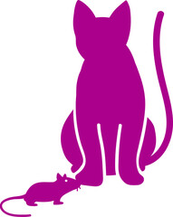 고양이 강아지 실루엣