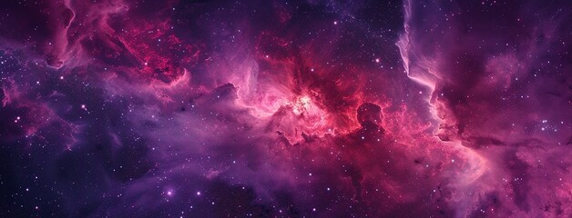 Obraz premium Stellar Nebula with Intense Purple and Red Tones.