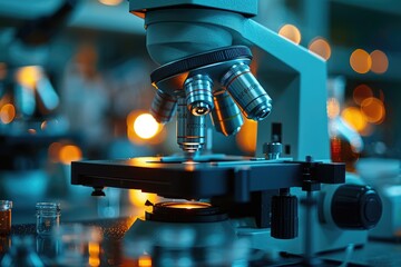 experiments and practical work with a microscope in the laboratory professional photography