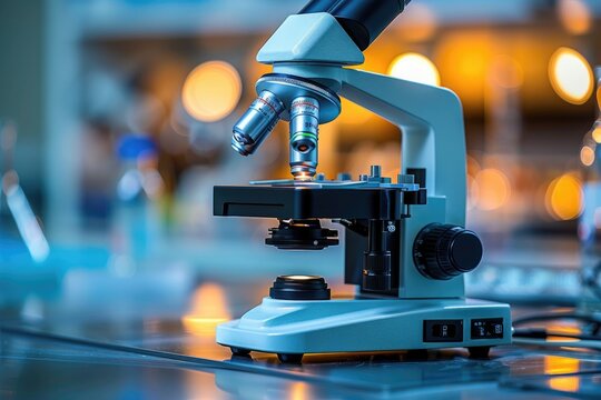 experiments and practical work with a microscope in the laboratory professional photography