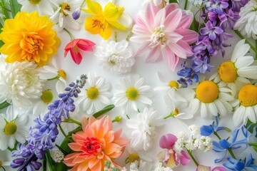 Obraz na płótnie Canvas KS A frame of a variety of flower arrangements for your.