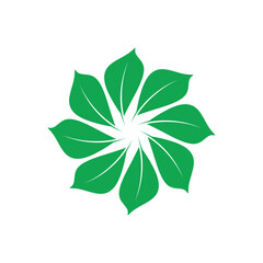 Green leaf logo vector element symbol template