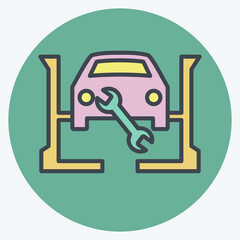 Icon Service. related to Car ,Automotive symbol. color mate style. simple design editable. simple illustration
