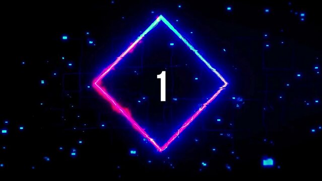 Countdown timer from 1 to 5 for premiere videos, presentations, events