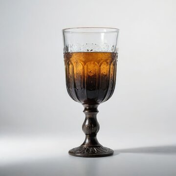 antique glass cup on white
