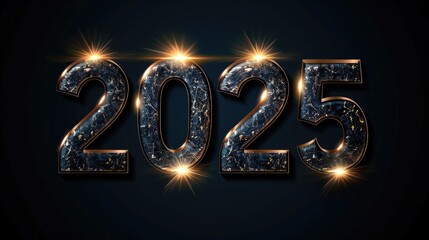 2025 year text modern lettering, trendy design  