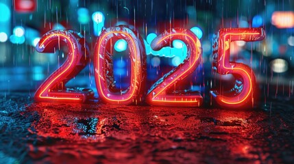 2025 year text modern lettering, trendy design  