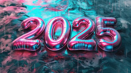 2025 year text modern lettering, trendy design  